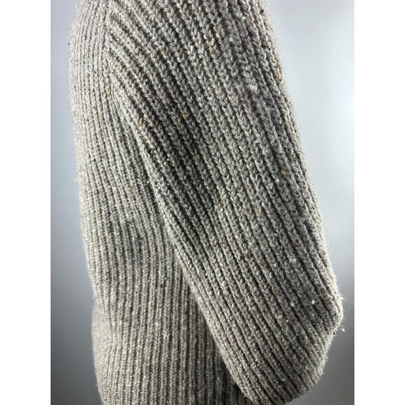 I.B. Diffusion Chunky Knit Ribbed Cardigan Sweater Marled Beige Brown Medium - Picture 8 of 16